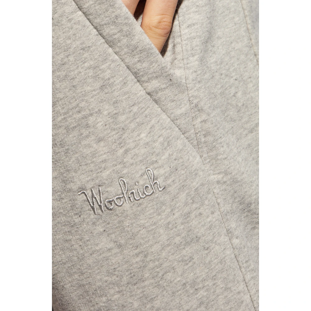 Woolrich Sweatpants met logo Gray Heren