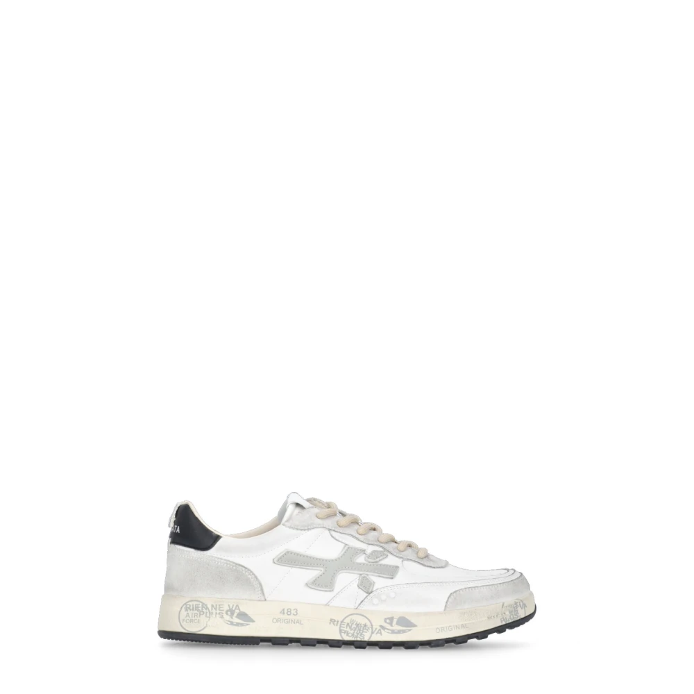 Premiata Leren Sneakers met Logo Details Heren Schoenen Wit
