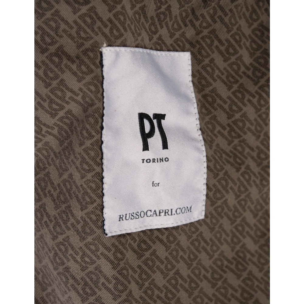 PT Torino Bruine Slim Fit Katoenen Broek Brown Heren