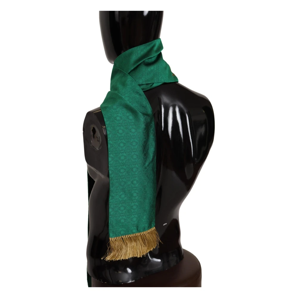 Dolce & Gabbana Luxe Groene Zijden Sjaal Green Heren