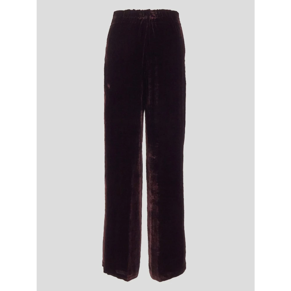 Gentryportofino Paarse Zijden Viscose Rechte Broek Purple Dames
