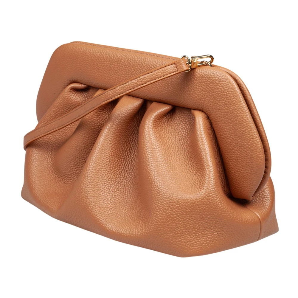 THEMOIRè Vegan Stoffen Clutch met Verstelbare Band Brown Dames