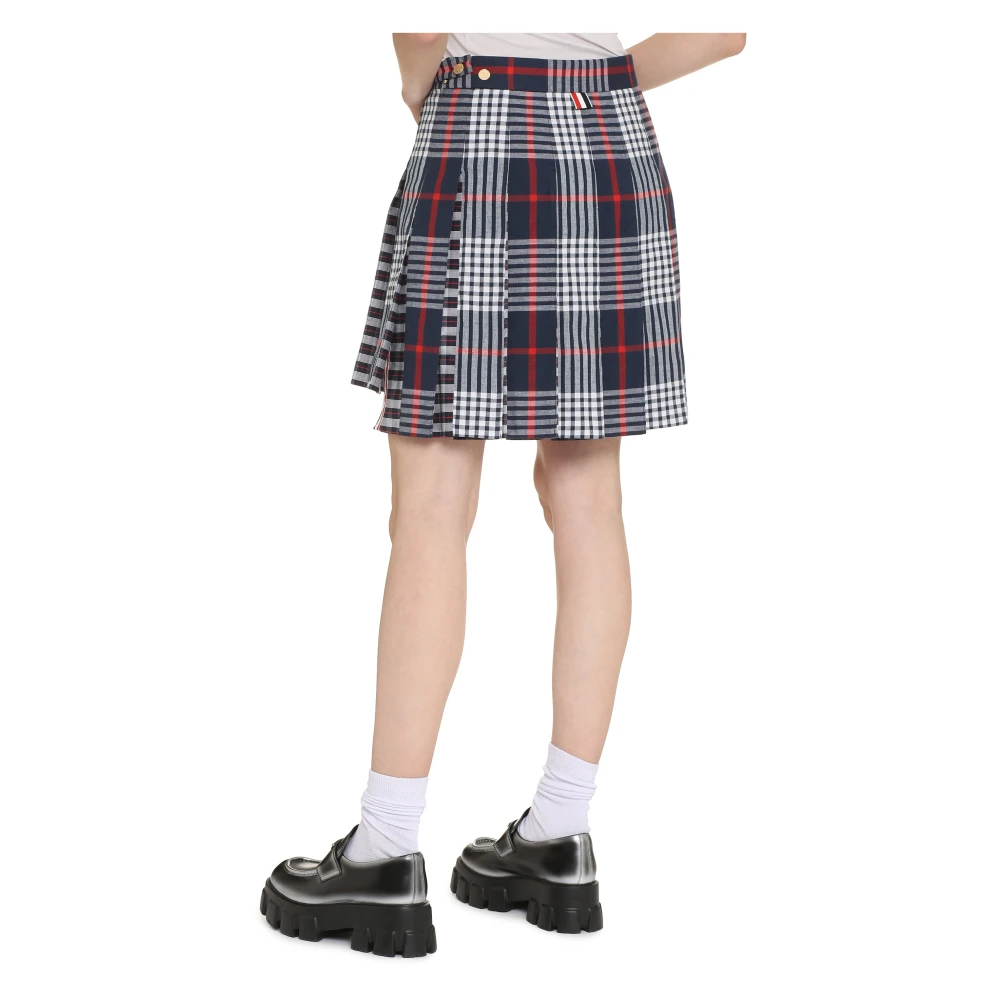 Thom Browne Geplooide minirok met ruitmotief Multicolor Dames