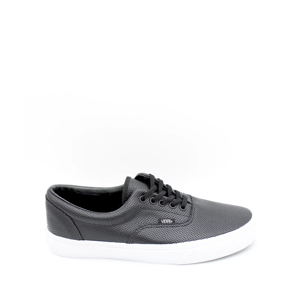 Vans Leren Veterschoen Rubberen Zool Heren Schoenen Zwart
