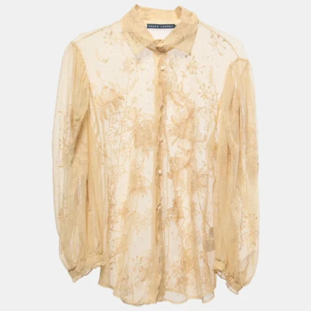 Ralph Lauren Pre-owned Lace tops Yellow Dames
