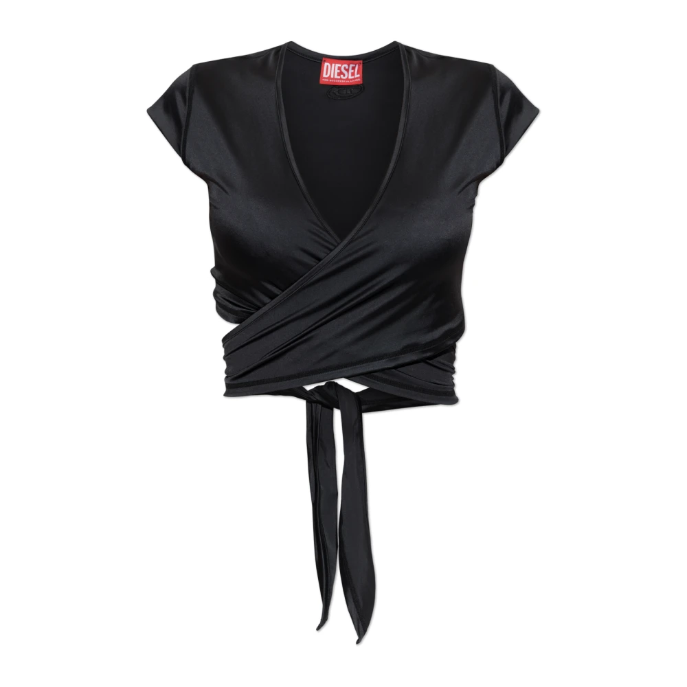 Diesel Vrouw Zwart Tops Dames, L, T-Reno Top