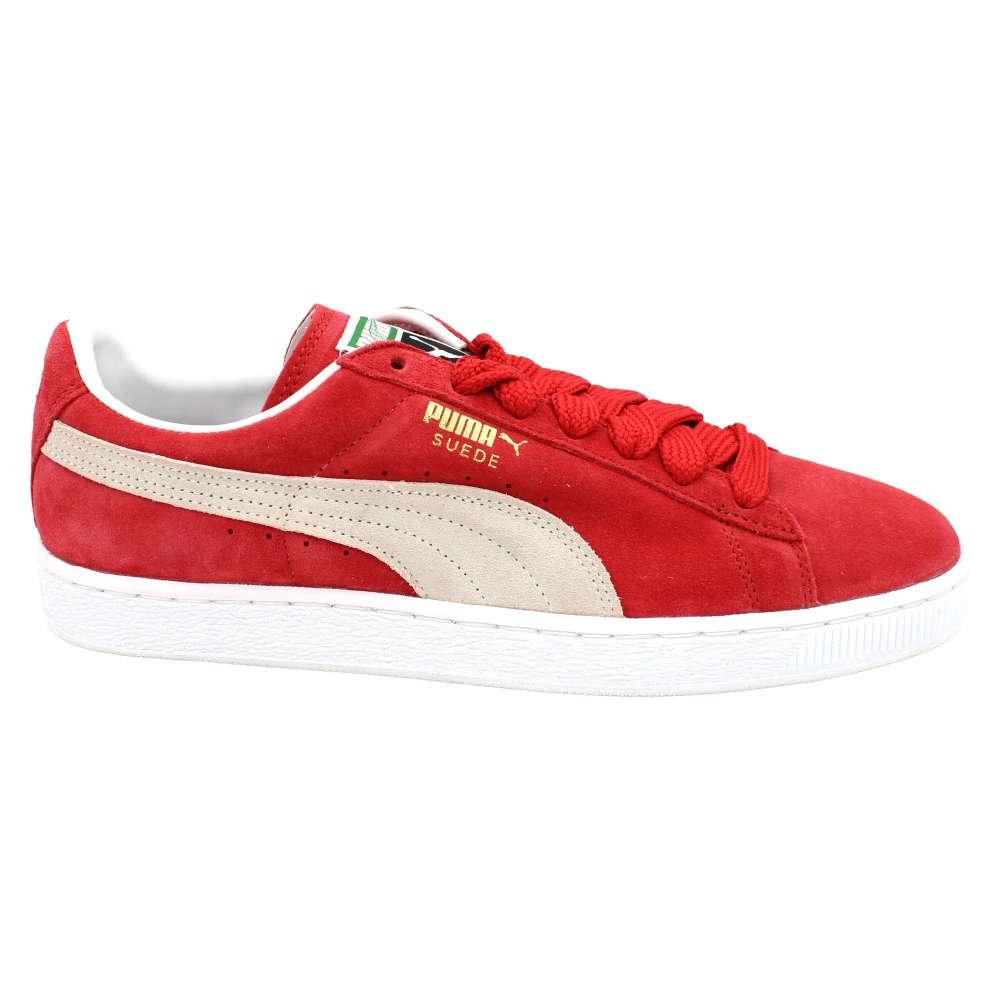 Puma Suede Veterschoenen Rubberen Zool Heren Schoenen Rood