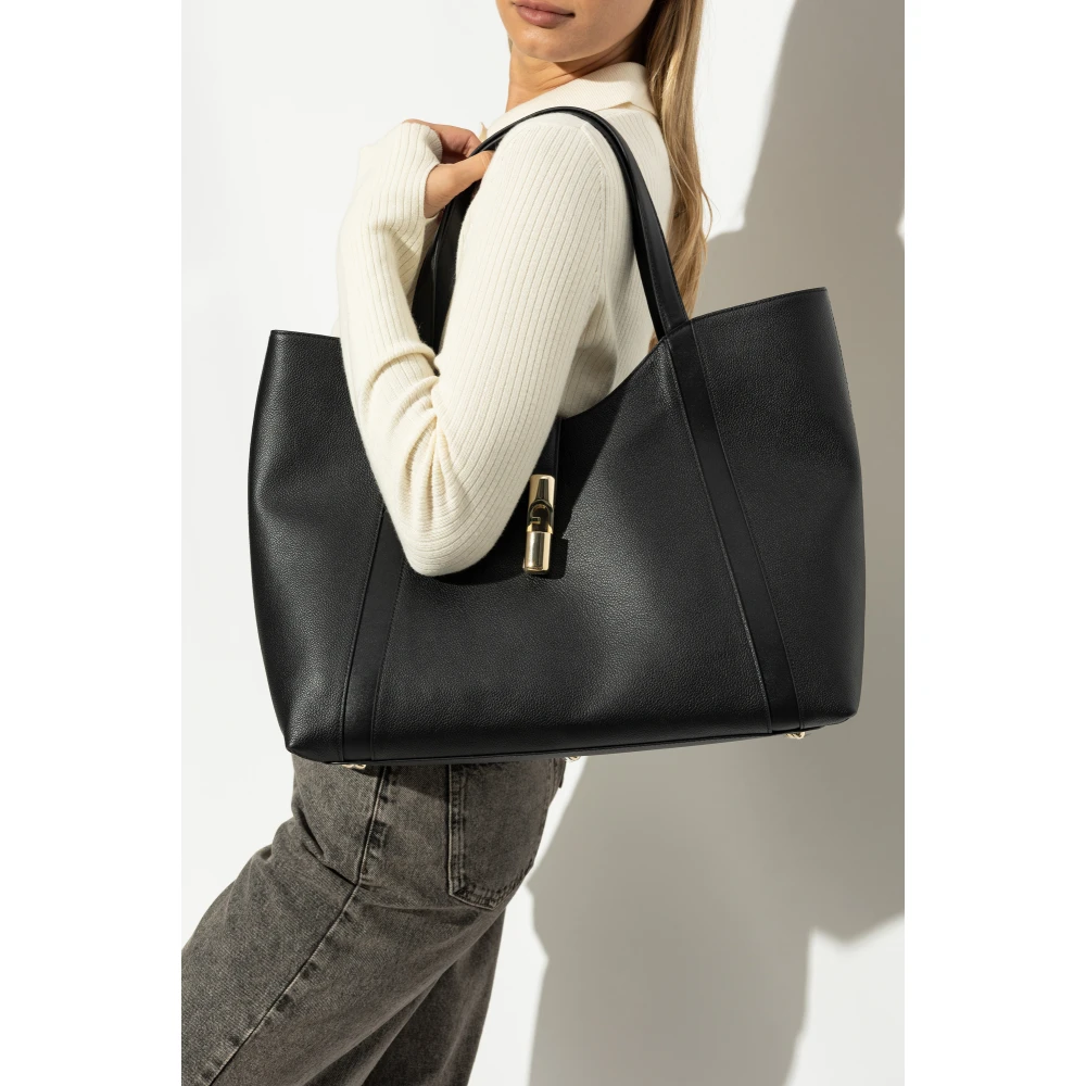 Furla Tas Goccia XL type shopper Black Dames