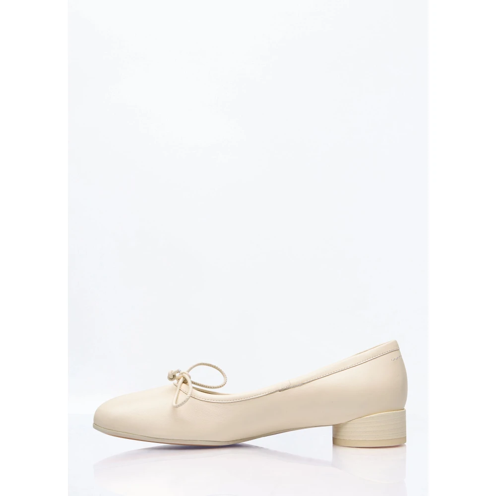 MM6 Maison Margiela Leren Anatomische Ballerina Schoenen Beige Dames