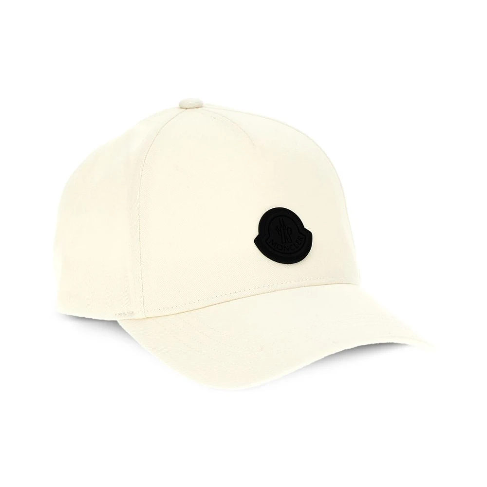 Moncler Witte Baseballpet met Logo Beige Heren