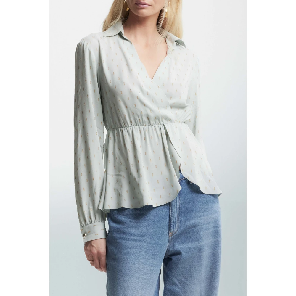 Kocca Blouse met overslag en gerimpelde taille Multicolor Dames