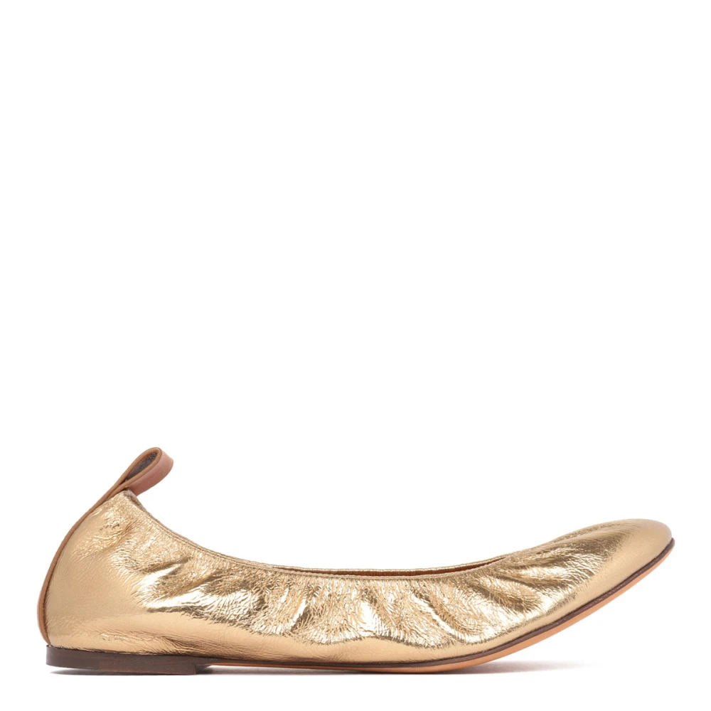 Lanvin Women's Yellow Golden Flat Ballerinas - Ballerina Shoes - 5 Uk - Shoes