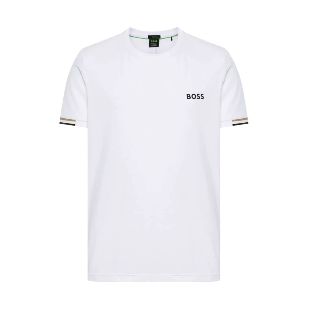 Hugo Boss Gestreept Logo T-shirt White Heren