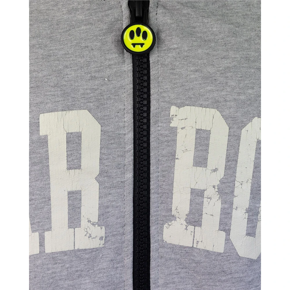 Barrow Grijze hoodie met aangepaste rits Gray Heren