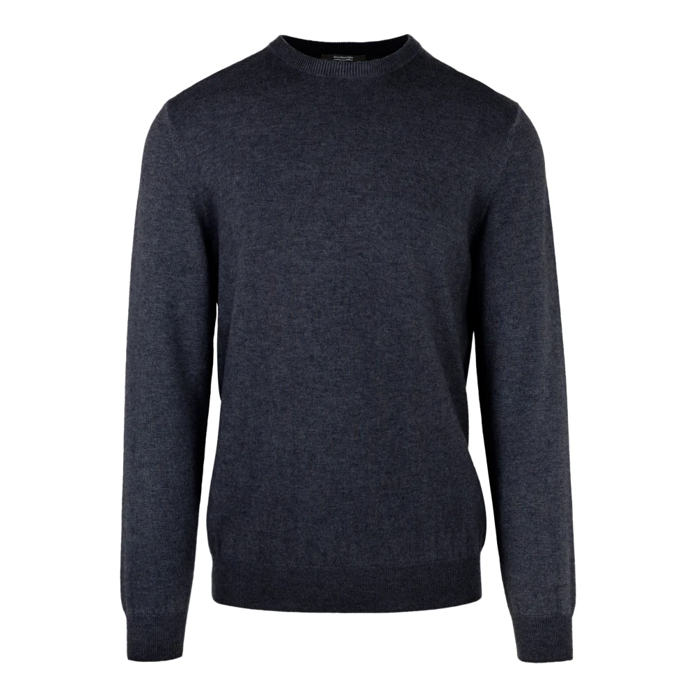 Bomboogie Uomo Blu - Maglione Girocollo In Lana Merino Tinto A Freddo - Knitwear - S