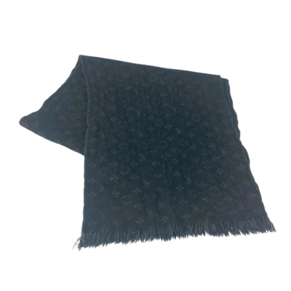 Louis Vuitton Vintage Pre-owned Wool scarves Black Dames