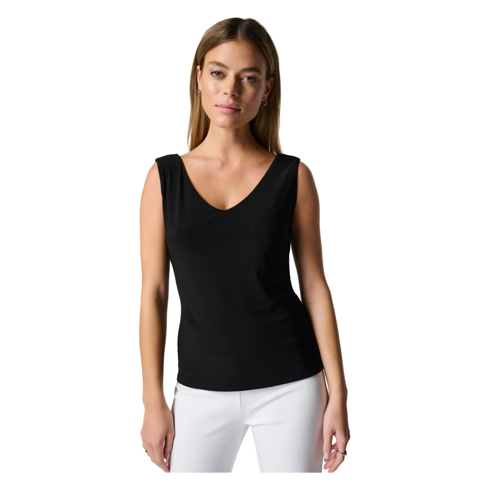 Joseph Ribkoff Zwarte Mouwloze Singlet met V-Hals Black Dames