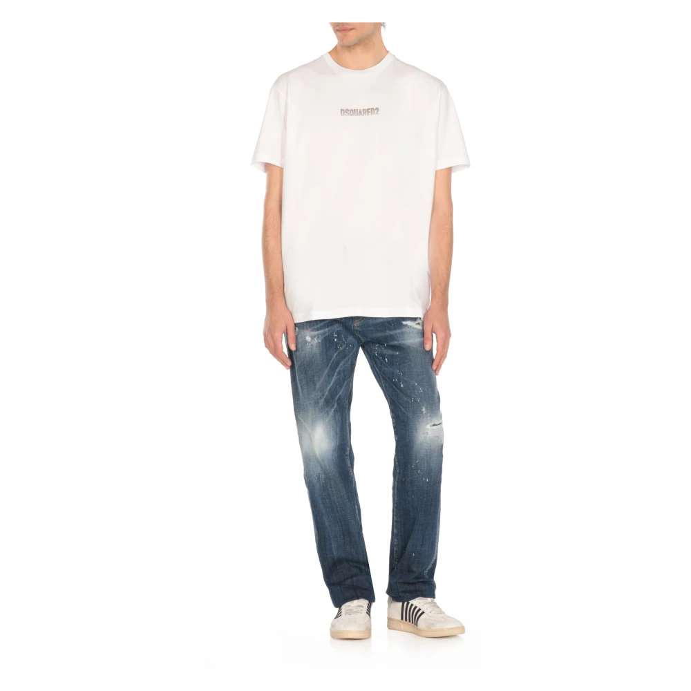 Dsquared2 Blauwe Gescheurde Katoenen Jeans voor Mannen Blue Heren