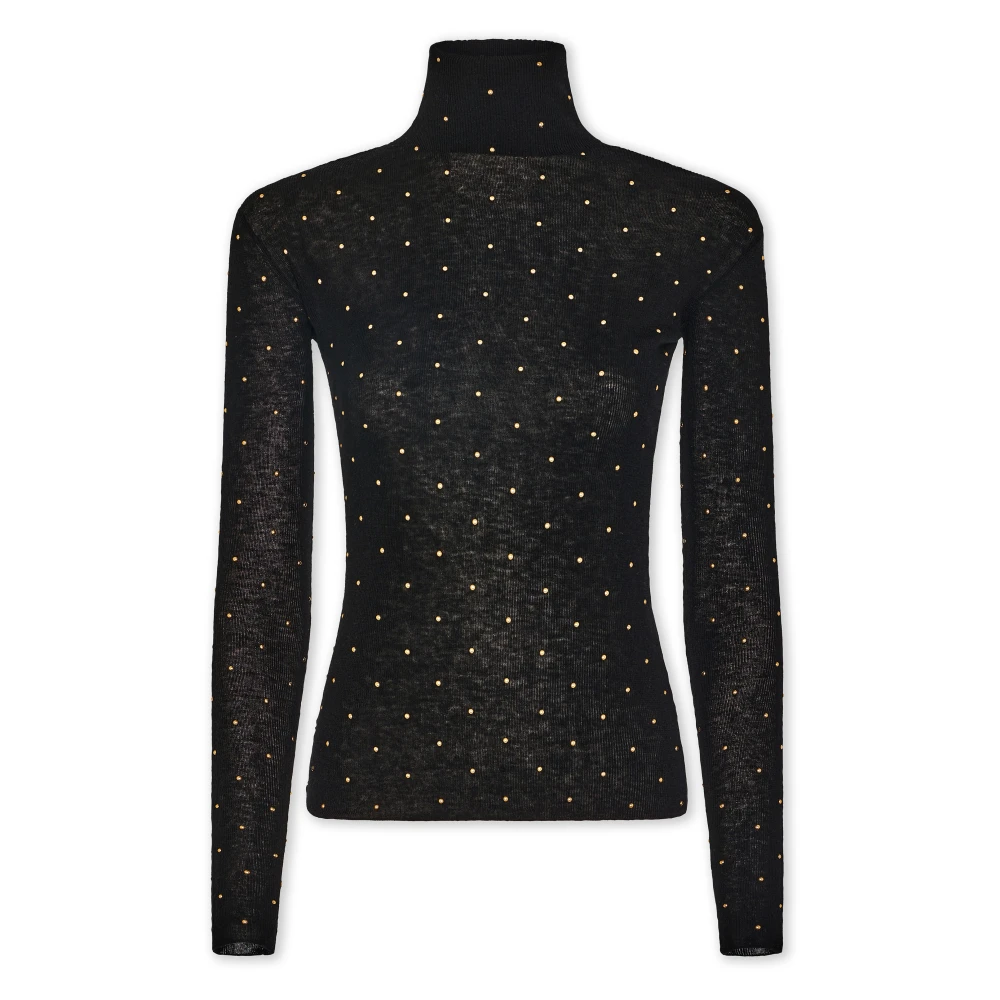 Rabanne Women's Black Turtlenecks, M, Second-Skin Turtleneck Top