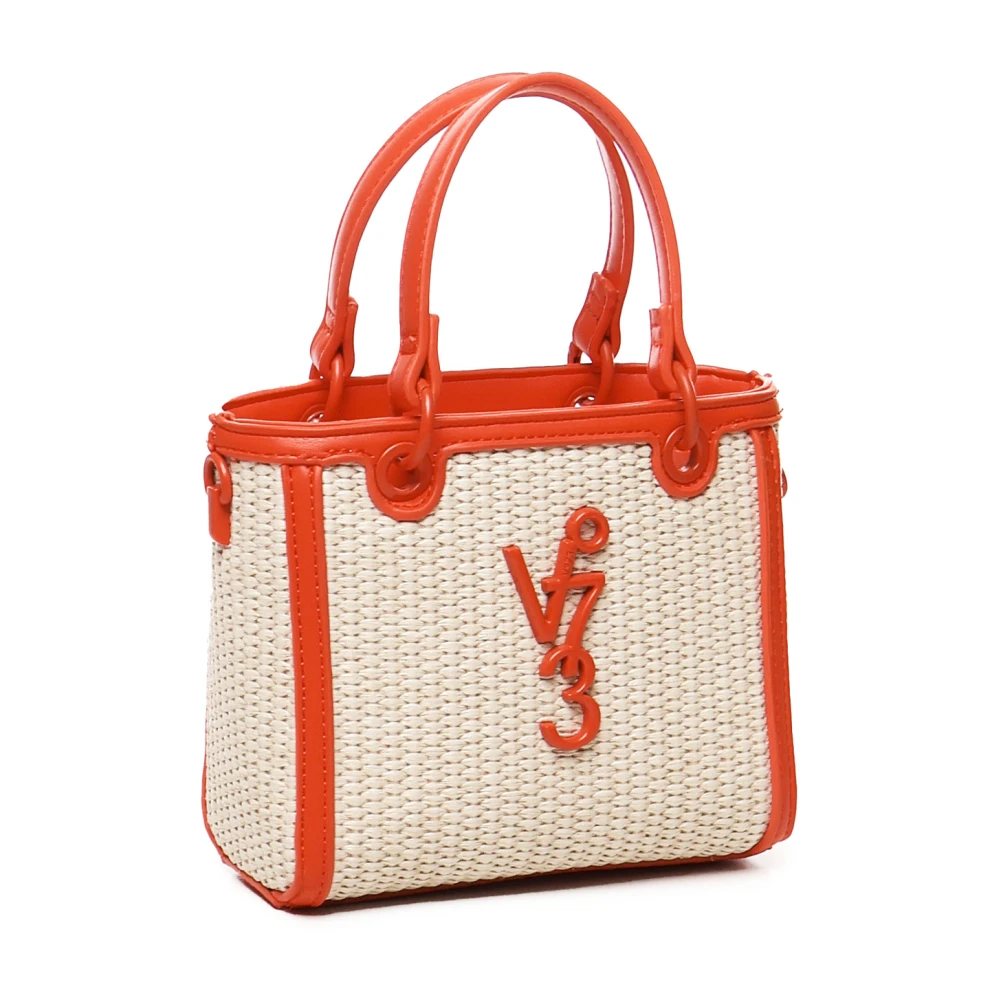 V73 Schoudertas met ketting en logoprint Beige Dames
