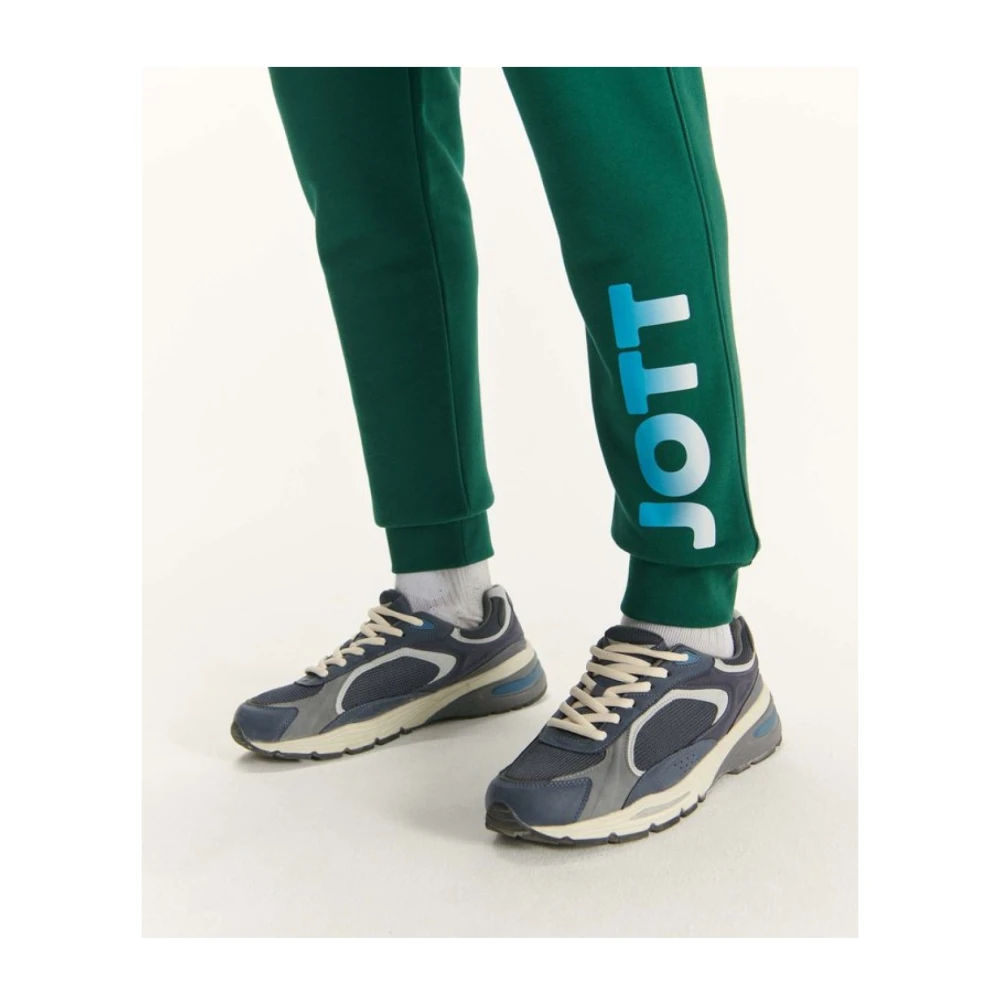Jott Groene Katoenen Joggers Bedrukt Logo Green Heren