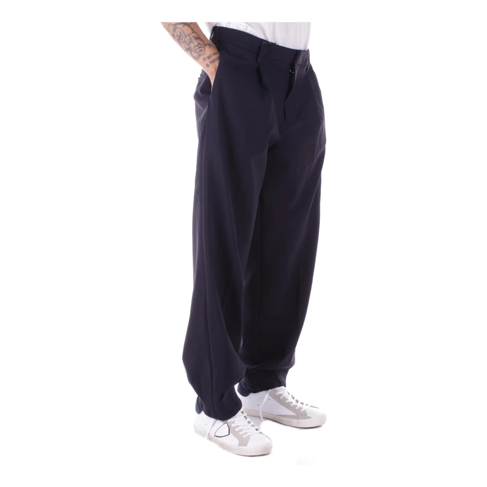 Emporio Armani Blauwe Broek met Verstelbaar Koord Blue Heren