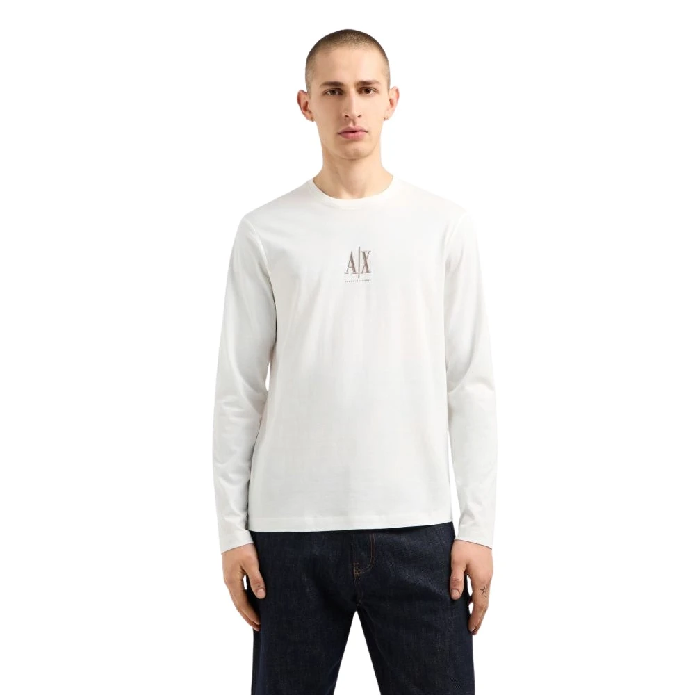 Armani Exchange T Shirt À Manches Longues Homme Tops Blanc M