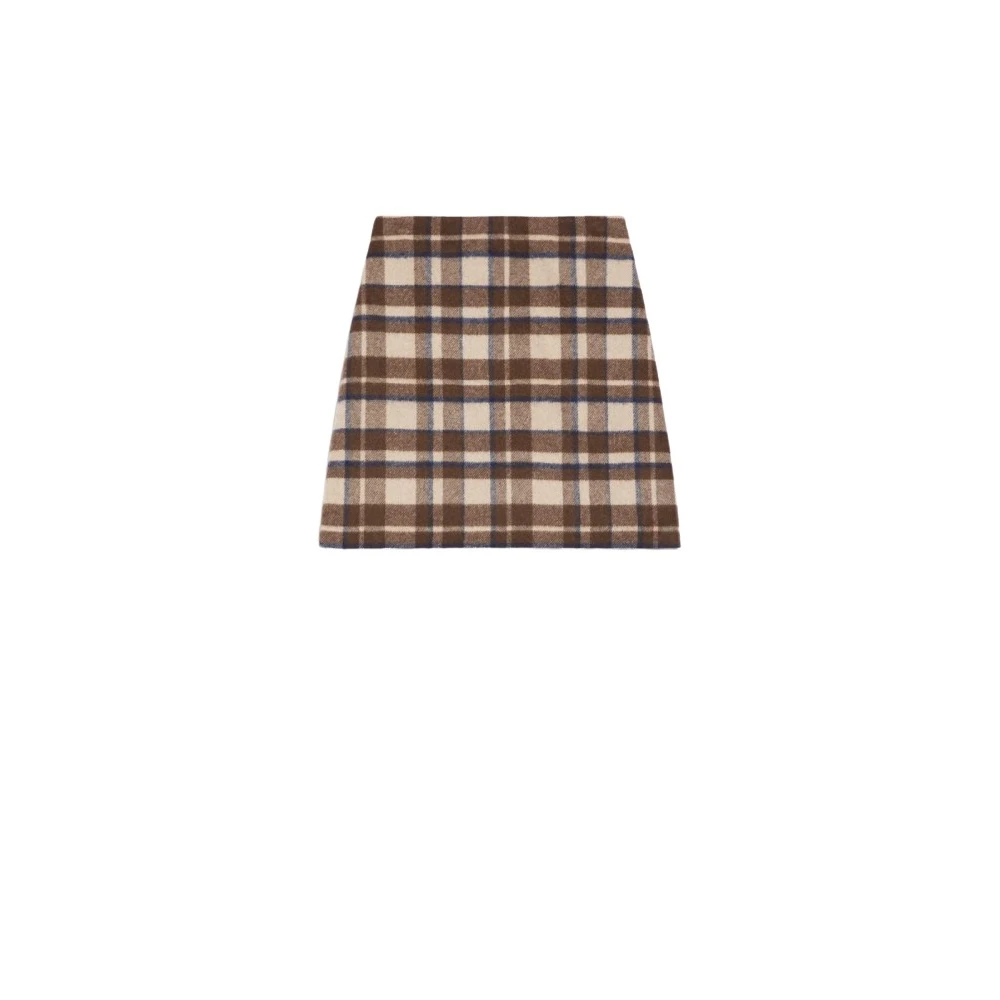 Max Mara Weekend Geruite Flanellen Rok Brown Dames