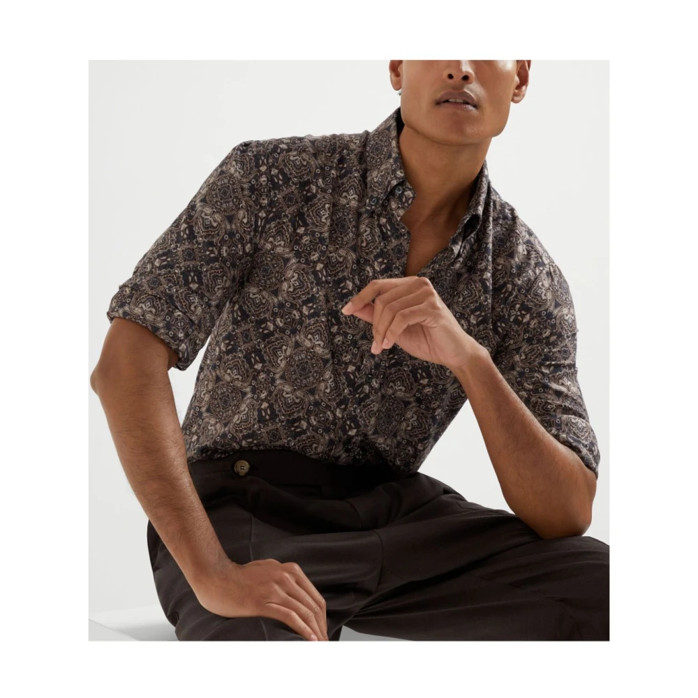 BRUNELLO CUCINELLI Antraciet Shirt voor Mannen Multicolor Heren