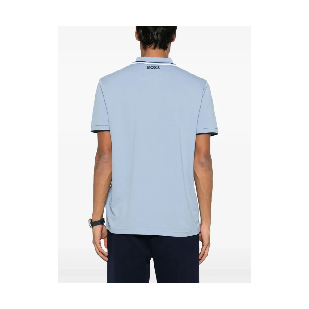 Hugo Boss Korenbloemblauwe Geribbelde Trui Blue Heren