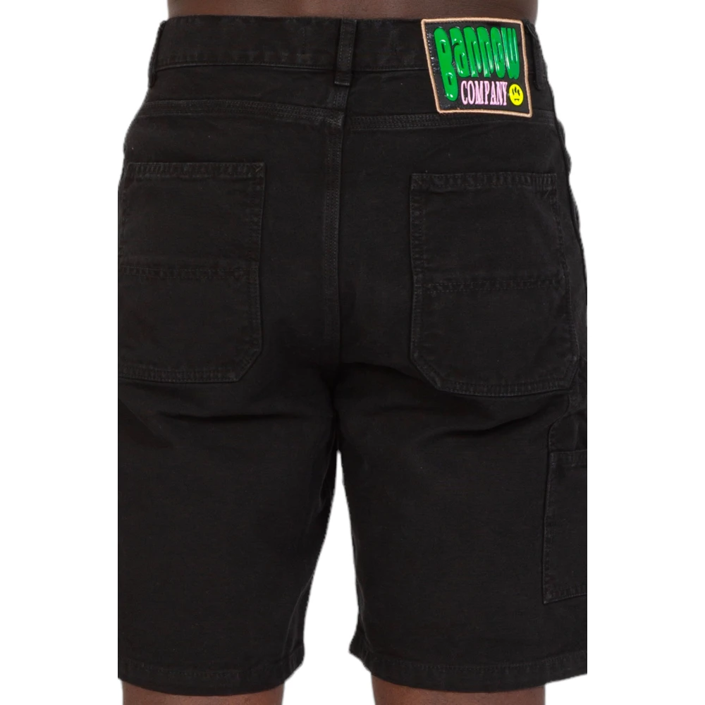 Barrow Canvas Patch Shorts Black Heren
