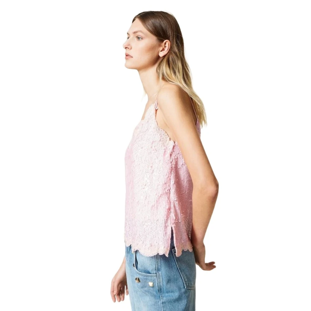 Twinset Mouwloze Top Pink Dames