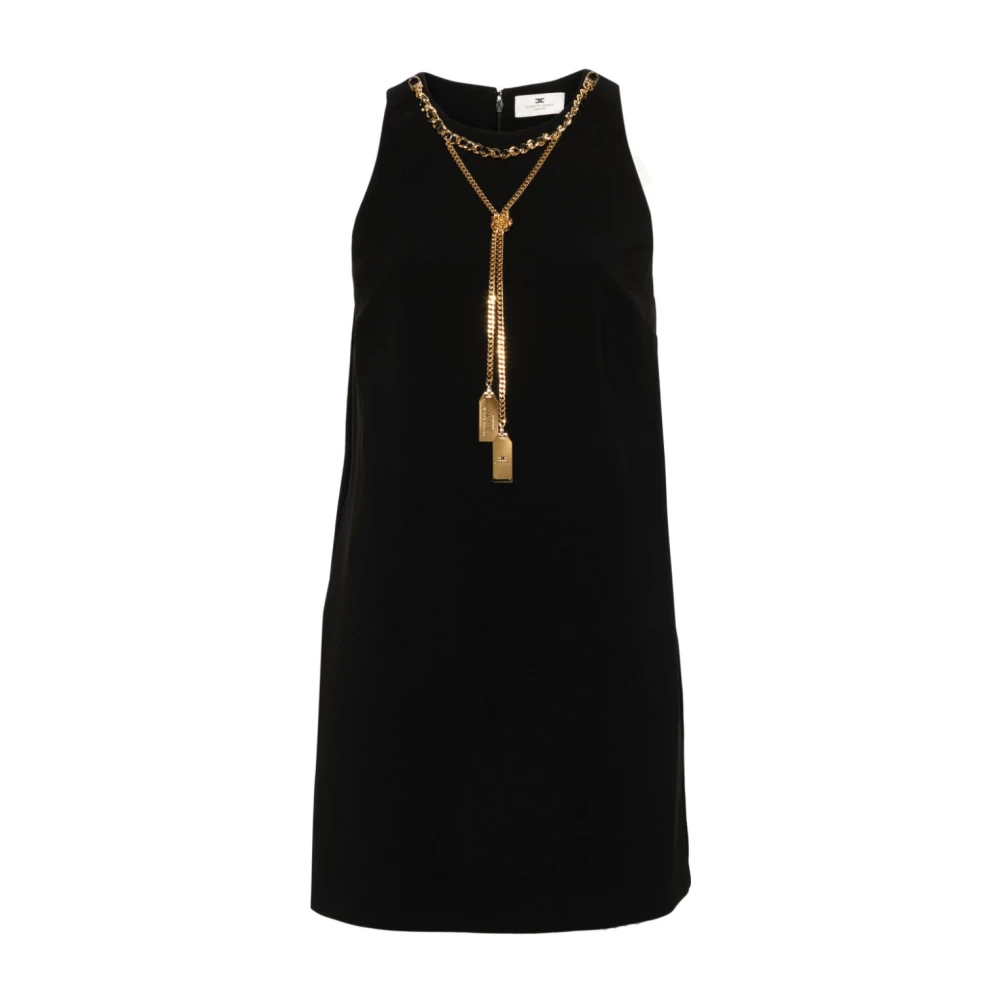Elisabetta Franchi Elegante Nero Jurk Aw24 Black Dames