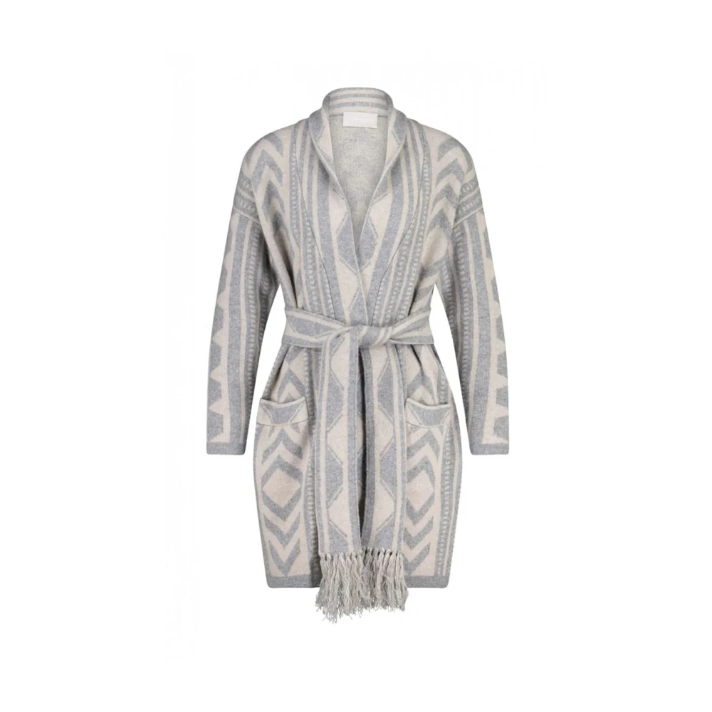Hemisphere Grafische Gebreide Cardigan met Kasjmier Gray Dames