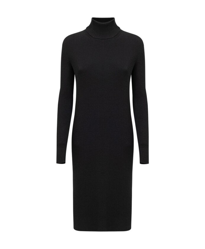 robe-midi-en-laine-noire