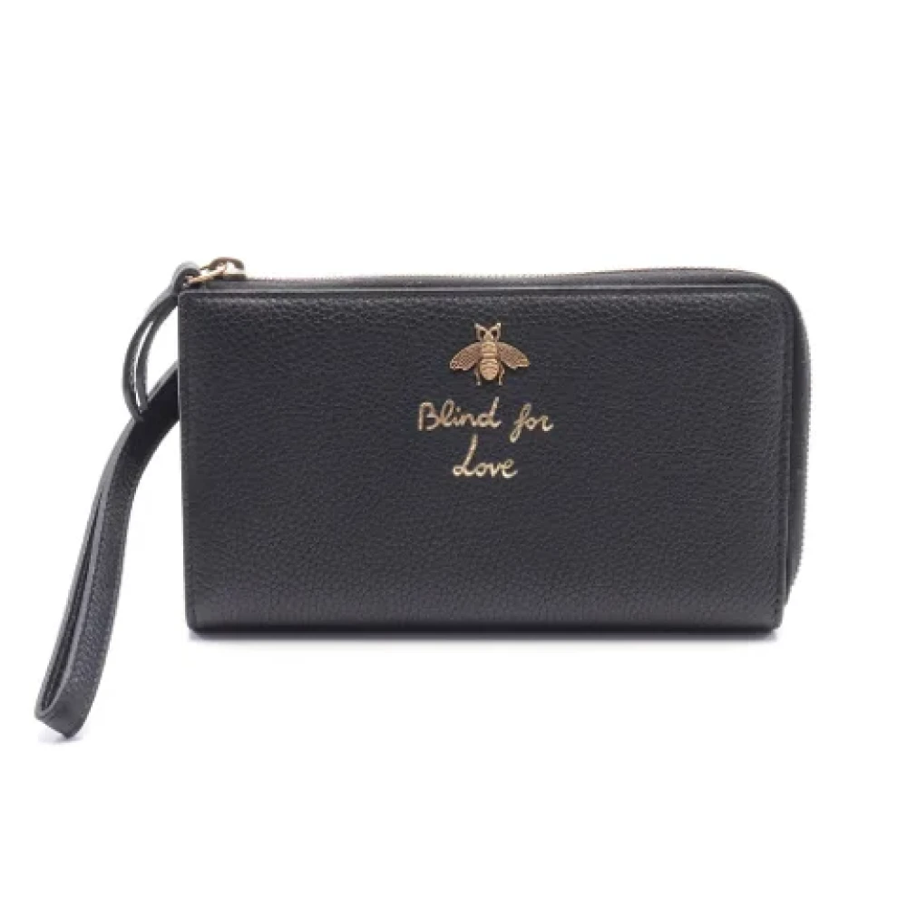 Gucci Vintage Pre-owned Leather wallets Black Dames