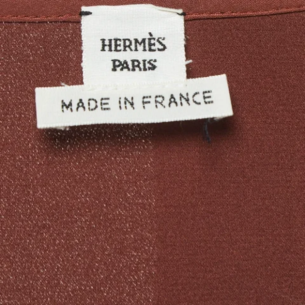 Hermès Vintage Pre-owned Silk dresses Brown Dames