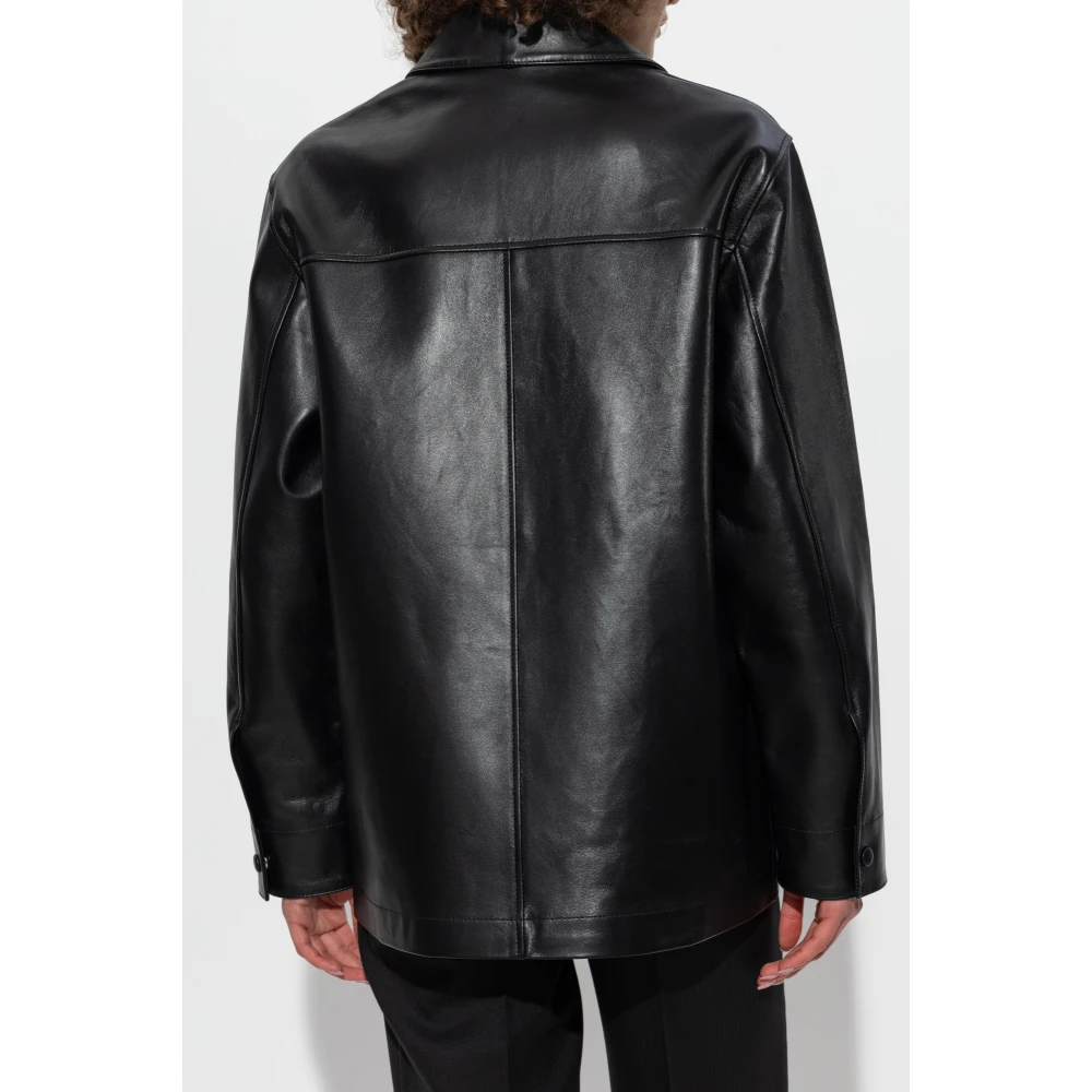 Officine Générale Leren jas Black Dames