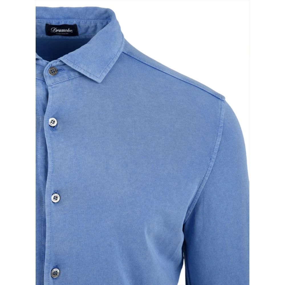 Drumohr Blauw Overhemd voor Heren Blue Heren