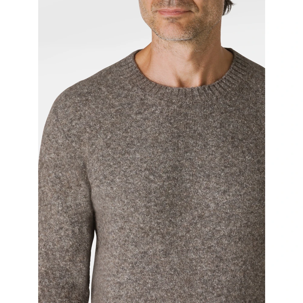 Kangra Bruine Wollen Trui Aw24 Brown Heren