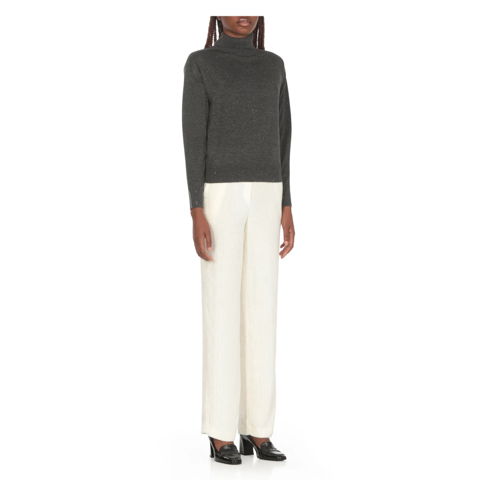 PESERICO Donkergrijze Wol Hoge Hals Trui Gray Dames