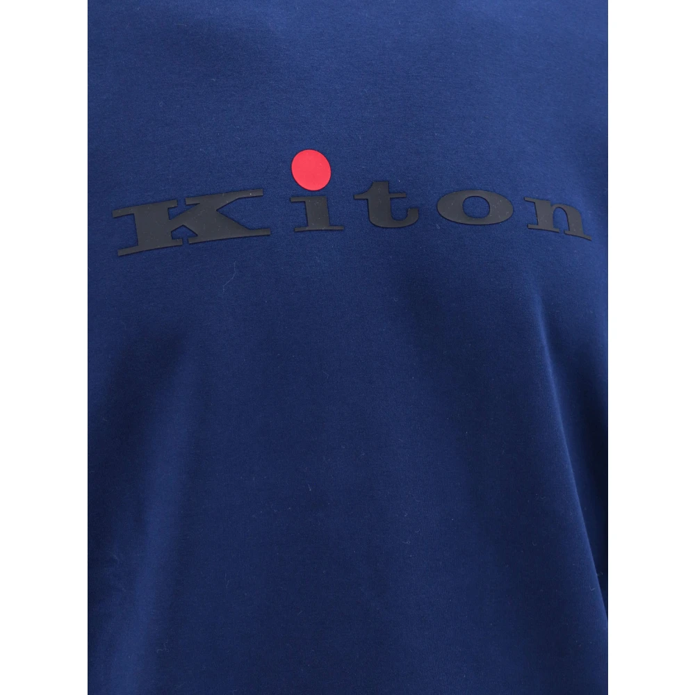 Kiton Logo Katoenen Sweatshirt Blue Heren