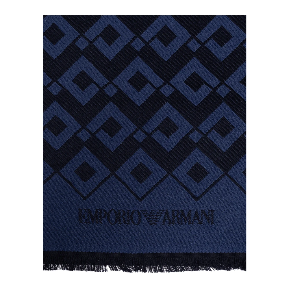 Emporio Armani Sjaal met decoratief patroon Blue Heren