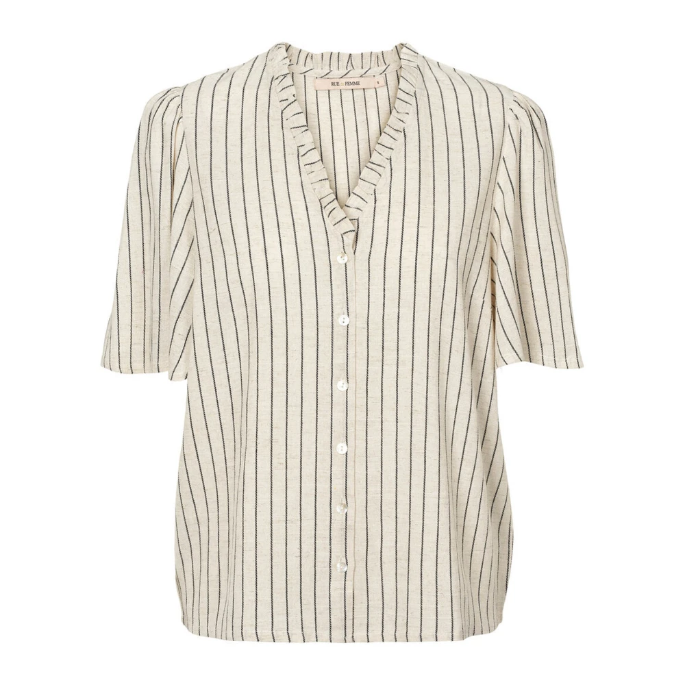 RUE de Femme Elegante Shirt met Fijne Details Beige Dames