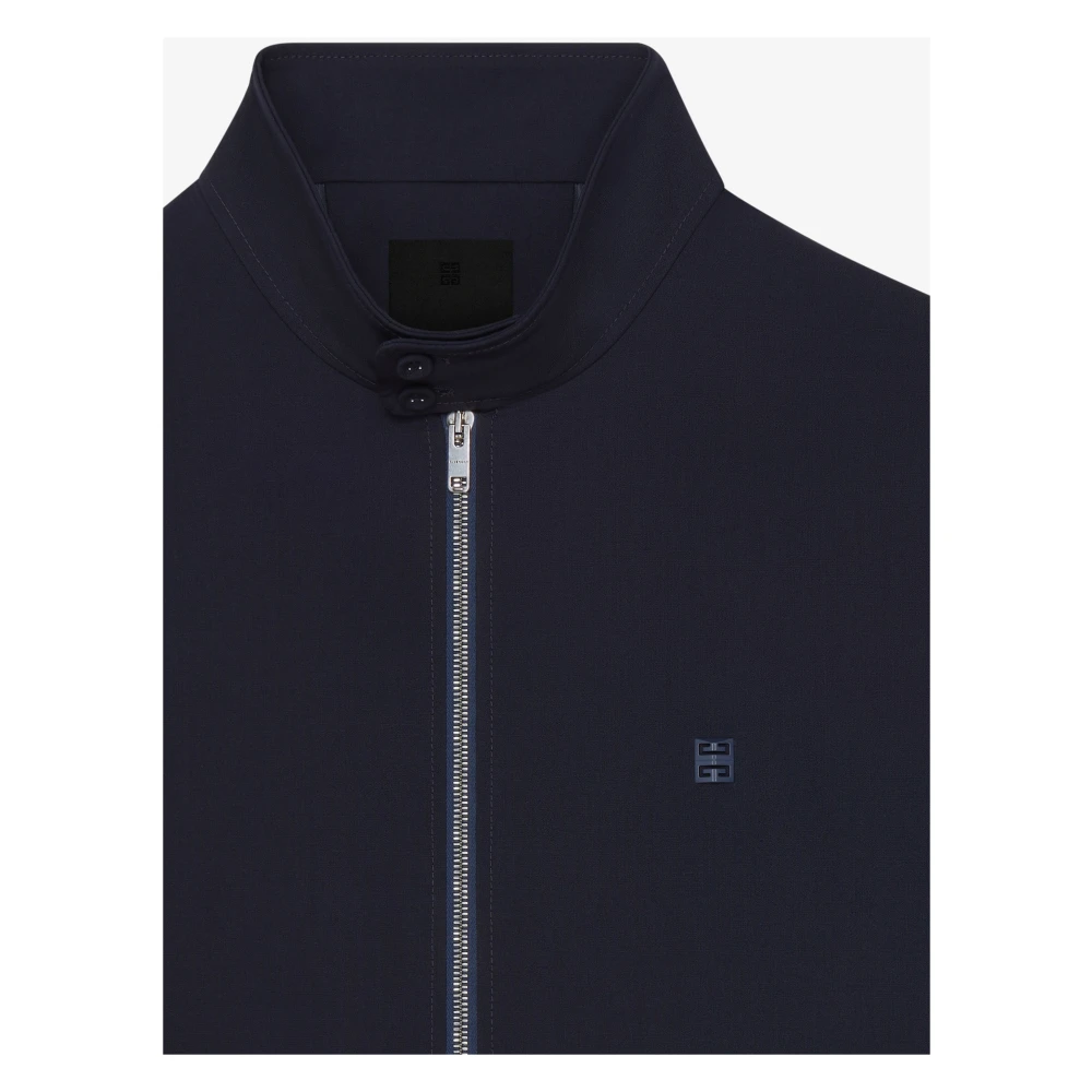 Givenchy Harrington Collar Jacket met 4G Metalen Detail Blue Heren