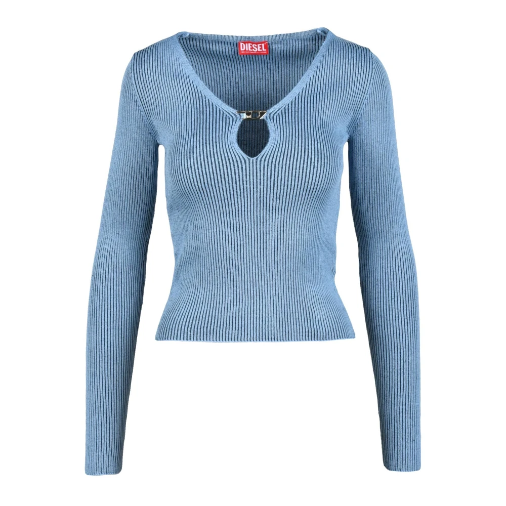 Diesel Katoenmix Gebreide Trui Blue Dames