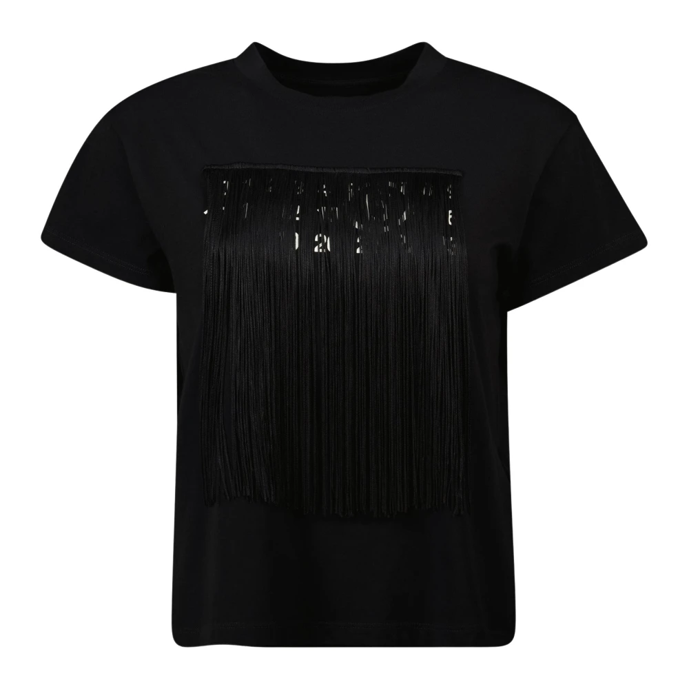 MM6 Maison Margiela Numeric Fringe T-shirt Black Dames