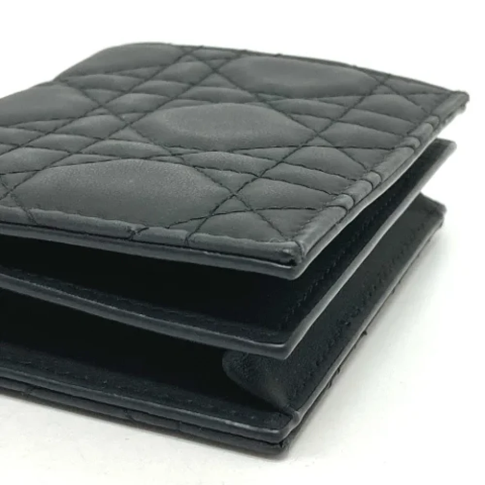 Dior Vintage Pre-owned Leather wallets Black Dames