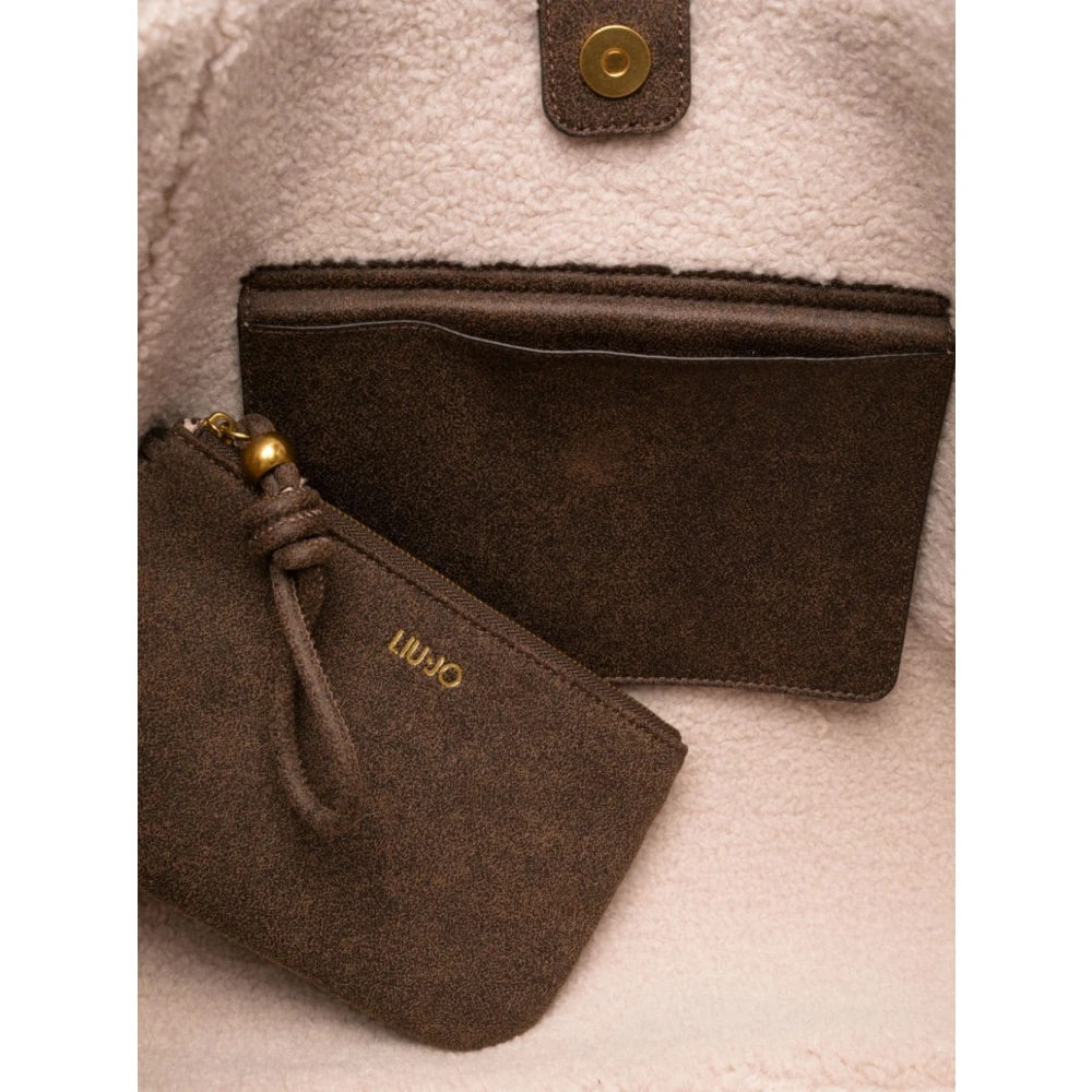 Liu Jo Bruine Faux Shearling Logotas Brown Dames