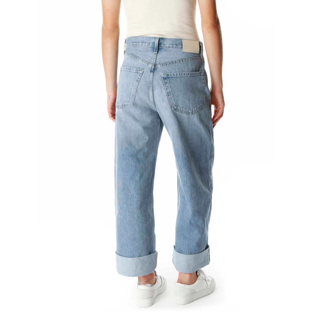 Citizens of Humanity Baggy Cropped Straight Leg Jeans Blue Dames